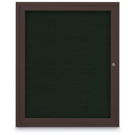 United Visual Products 60"x36" 2-Door Enclosed Outdoor Letterboard, Hdr, Green Felt/Bronze UV1177HD-BRONZE-GREEN